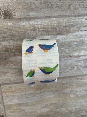 Bird Pattern Sticker Roll - Green and Blue